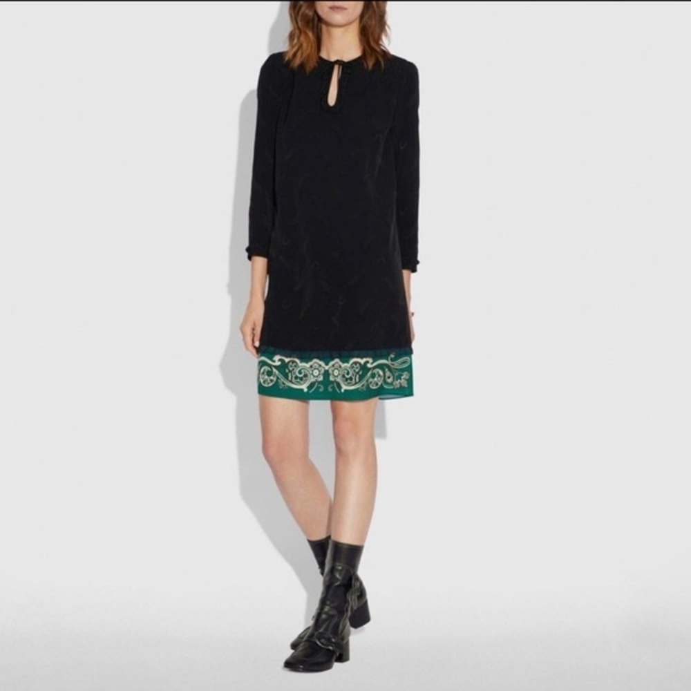 NWT Coach Feather Jacquard Print Dress